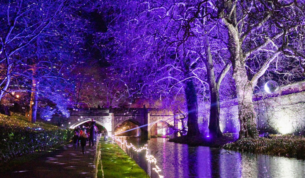 Twinkling lights at Enchanted Eltham Palace